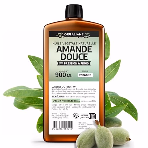 Huile d'Amande Douce 900 ml - 100% Naturelle - Pression à froid